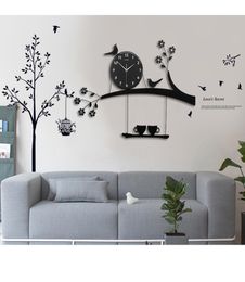 Digitale wandklokken Modern Design Kitchen Grote klok Wall Watch Living Room Decoratie boerderij grote klok met stickers3083387