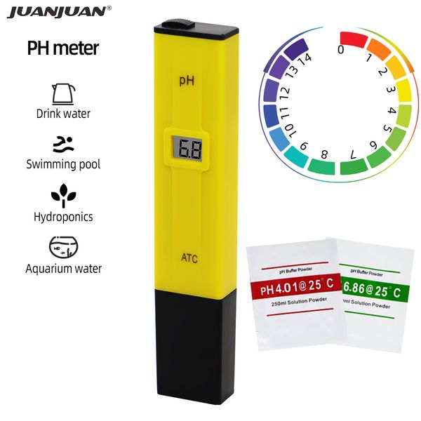 Análisis de agua digital Ph Meder Tester Instruments 0.0-14.0 Ph para Materiel Aquarium Akwarium Piscina de natación Laboratorio de agua Medidor de ph