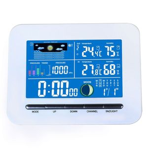 Freeshipping Digital Draadloze elektronische temperatuur Vochtigheidsmeter LCD-scherm Weerstation Indoor Outdoor Thermometer Vochtigheid