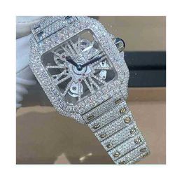 Digner montre de luxe personnalisé glacé mode montre mécanique Moissanit e diamant livraison gratuite P2WY