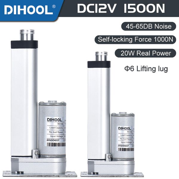 Dihool Electric Linear Actuator DC12V Motor Metal Gear 1500N 200 mm 800 mm Mini Type Contrôleur de porte automatique