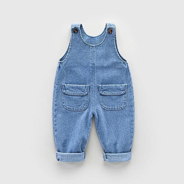 DIIMUU Ropa para bebés pequeños Niños Monos para niños Pantalones de mezclilla para niñas Pantalones de peto casuales Mamelucos Jersey 1-5 años 240108