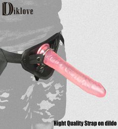 Diklove 21 cm LANGE Riem Op Dildo voor WomenLesbian Strapon Harnas dildo pantis Speeltjes voor Volwassen Spel sex product Y1910244693781