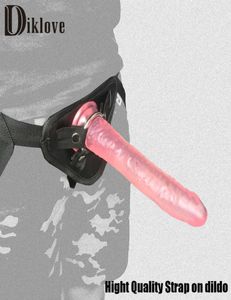Diklove 21 cm LONG sangle sur gode pour femmes lesbiennes Strapon harnais gode pantis jouets sexuels pour jeu adulte produit sexuel Y1910247133270