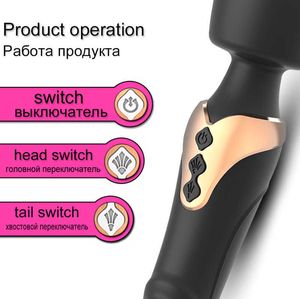 Dildo Krachtige dildos vibrator dubbele motor siliconen groot formaat toverstok g spot massager sex speelgoed voor paar clitoris stimulator volwassenen 0804