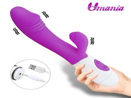 Dildo Rabbit Vibrator G Spot Dual Vibratie Siliconen USB Opladen Vrouwelijke Massager Vagina Adult Sex Toy Vibrators Voor Vrouwen T2007066284169