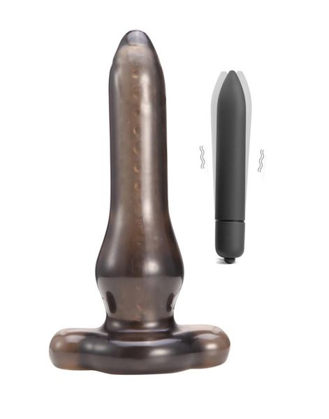 Dildo Ring Vibrator Bullet Butt Butt Anal Hollow Anal Pild Stimulator Prostate Stimulateur vibrant masturbateur Sex Toys for Men Woman Gay Y13908606