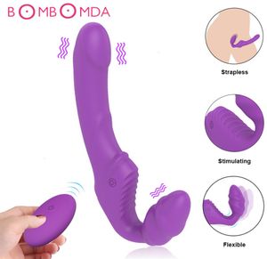 Dildo Vibrateur pour lesbien Double vibration du clitoris stimulateur sex Toys for Women Panties télécommandée Masse-vagin féminin Y2556476