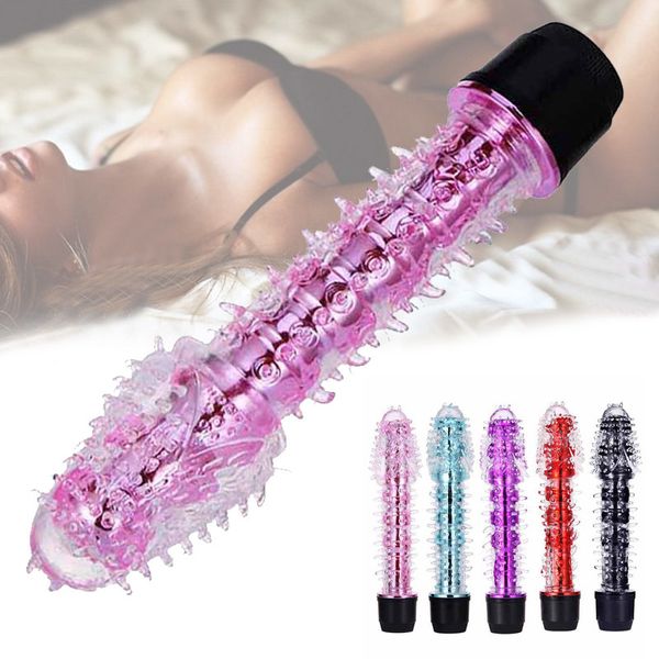 Consolador vibrador para mujer, punto acanalado, pene de púas, palo Av, punto G, estimulador de clítoris, masturbación, producto sexy AC