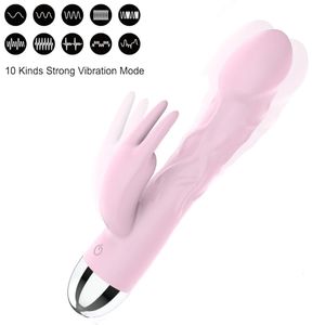 Gode vibrateur pour femmes, Massage vaginal, point G, lapin, stimulateur de Clitoris et de chatte, jouets sexuels pour femmes adultes, 240130