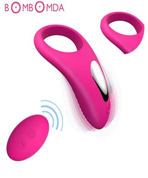 Dildo Vibrateur USB REGLAGE DE RECHARGE COCKING VIBRATION COUPLE MEN RÉLOCE COMMANDE BALLE DE vibrateur prématuré anneau Ejaculation Q0508216I7899190