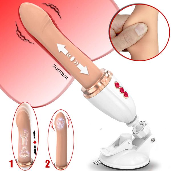 Consolador Vibrador Vibradores Silicona suave Automático Arriba Abajo Masajeador Punto G Empuje Retráctil Juguete vaginal Máquina sexual femenina Orgasmo 2024