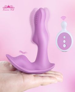 Dildo Vibrateur portable Butterfly Sex toys for women masturbator stimulator stimulateur sans fil de télécommande vibrante CX26748081