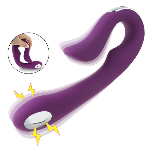 Dildo Vibradores Electro Shock 12 Velocidades U Vibrador Juguetes eróticos para mujeres G-Spot Estimulador Juguetes sexuales para pareja Producto adulto del sexo Y201118