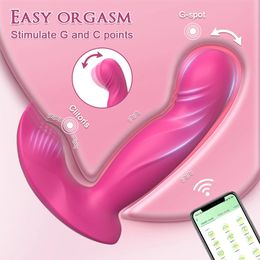 Dildo Wearable Vibrator Women Wireless Remote Control Clitoris Stimulator G Spot Massager Vrouwelijke anale knoppenplug volwassenen Sex Toys 240507