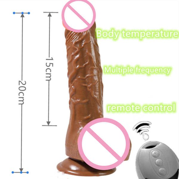 Gode sans fil réaliste sentiment réel pénis réaliste vibrateur g Spot Massage Masturbation Sex Toys pour femmes adultes 0804