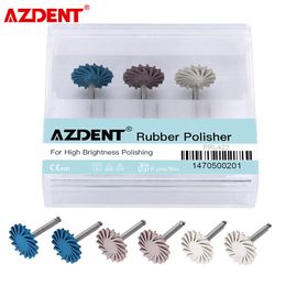 Dildos Azdent 6PCS / Box Polonteur en caoutchouc dentaire Composite Polishing Diamond System RA Disc Kit 14 mm Wheel Diamond Spiral Flex Flex