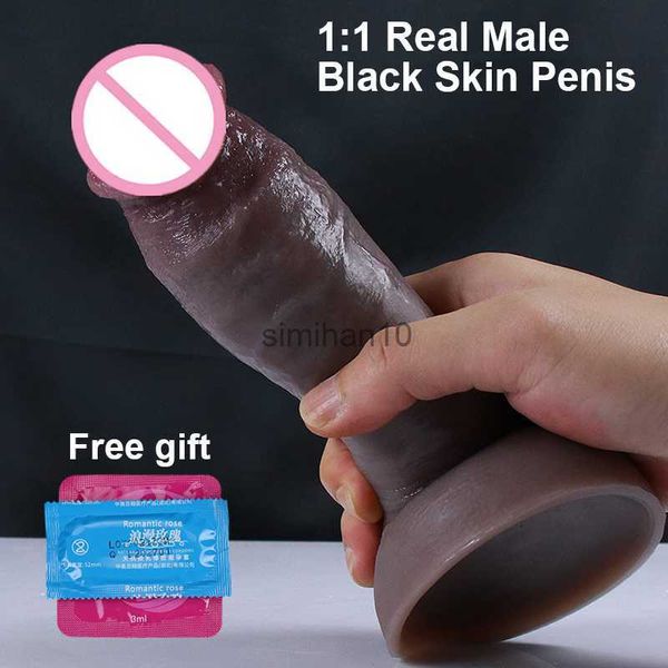 Consoladores/dongs 1 1 hombre real pene enorme consolador silicona suave falus fallus big marter miembro adulto anal sexy juguetes strapon masturbators para mujeres hkd230816