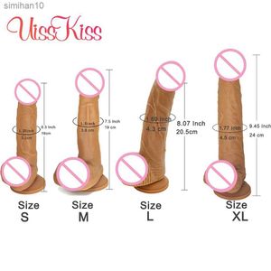 Dildos/Dongs 9.45 Inch XXL Realistic Soft Skin Feeling Dildo with Ball Suction Cup Penis Anal Sex Toy Huge Dick for Female Women Lesbain Gay L230518