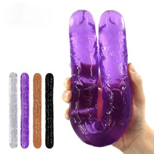 Godes / Dongs Double Gode Flexible Doux G-spot Gode Sex Toys pour Femmes Gay Lesbiennes Vagin Anal Double Extrémité Dong Pénis Artificiel 231116