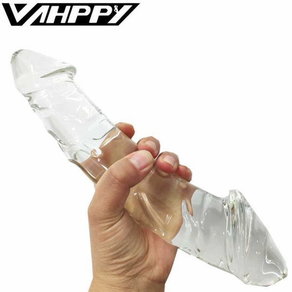 Godes/Dongs Énorme double gode en verre faux pénis cristal anal longs godes godemichet anal point G masturbation féminine jouets sexuels pour femmes hommes boutique gay L230303