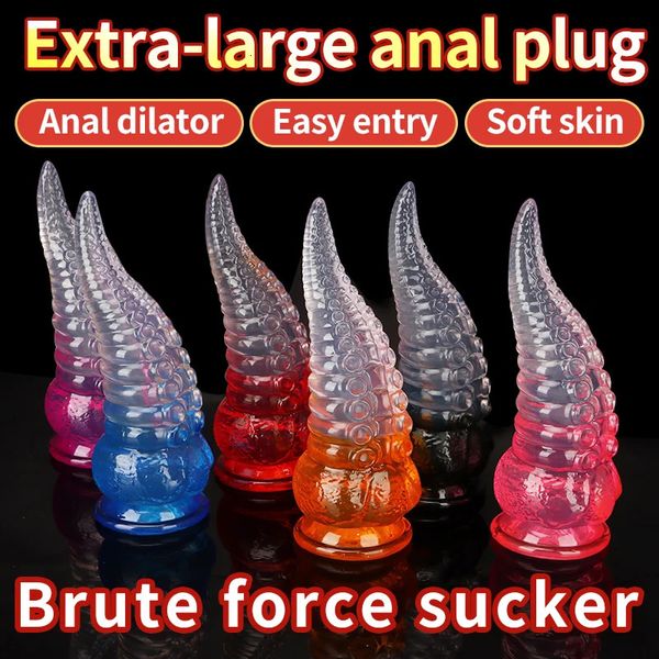 Consoladores/Dongs Lesbianas Consolador Pulpo Enorme Anal Plug Silicona Líquida Premium Leyuto Monstruo Consolador Juguete Sexual Para Adultos Con Ventosa Fuerte Dong 231128