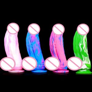 Godes Dongs Viande Bully Liquide Silicone Animal Cheval Âne Pénis Épais Longue Couleur Imitation Vrai et Faux Plug Anal Intéressant Masturbation Femelle