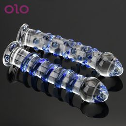 DildoS/Dongs Olo Crystal Glass Dildos vrouwelijke masturbator grote penis realistische dildo erotische anale butting plug g-spot sex speelgoed voor vrouw 230404