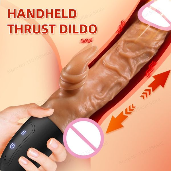 Godes Dongs Vibromasseur gode réaliste pour les femmes poussant le pénis G Spot Stimulation clitoridienne télescopique Dick Handheld Adult Sex Toys Couples 230824