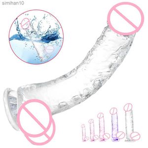 DildoS/Dongs Realistische Jelly Dildo Soft Artificial No Vibrator Penis Strong Suction Cup Volwassenen Sex Toys for Woman Strapon Vrouwelijke masturbatie L230518