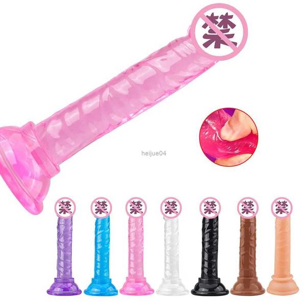 Consoladores/Dongs Mini consolador realista de silicona para pene con ventosa, tapón Anal para punto G, juguetes anales, Juguetes sexuales para mujeres, masturbación femenina