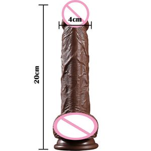 DildoS/Dongs Realistische Silicone Big Dildo met een sterke zuigbeker Handvrije Play vagina G-spot Anal Bruine volwassen seksspeelgoed voor vrouwen Lesbian L230303