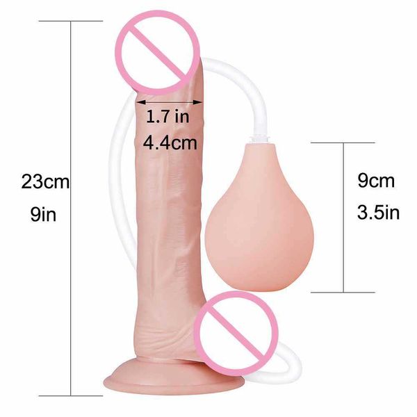 Godes/Dongs Gode éjaculant réaliste gode éjaculant avec ampoule de lavement gros gode anal sangle sur énorme gode ventouse gode femmes Sex Toy L230303