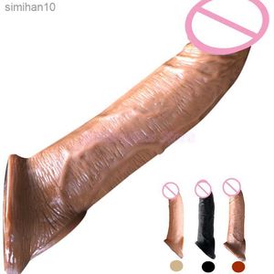 DildoS/Dongs herbruikbare penis mouw extender realistische penis siliconen extensie seks speelgoed voor mannen pik vergroting schede vertraging l230518