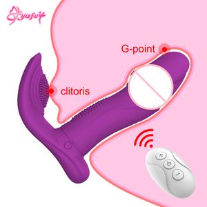 Dildo G-Spot Vibrator voor Vrouwen Draadloze Controle 10 Snelheden Anale Vaginale Clitoris Stimulatie Wearable sexy Fidget Speelgoed