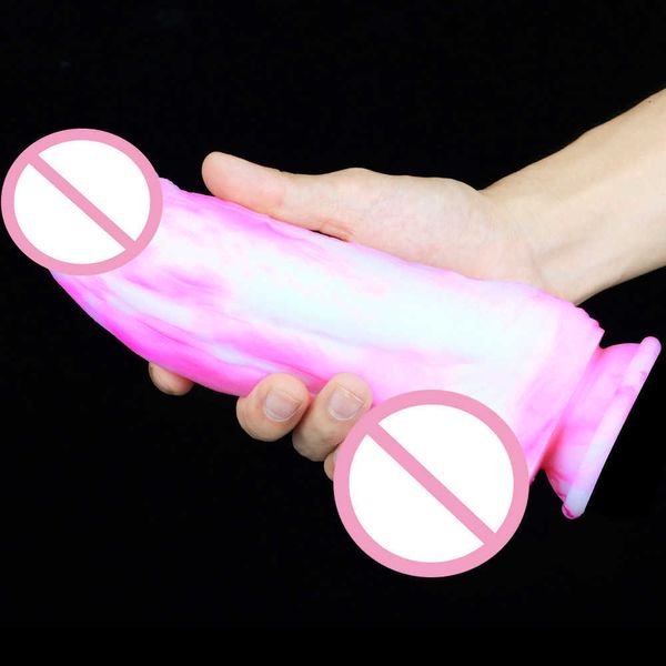 Godes Viande Bully Liquide Silicone Animal Cheval Âne Pénis Épais Longue Couleur Imitation Vrai et Faux Plug Anal Intéressant Masturbation Femelle