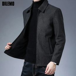 DILEMO hommes manteau trucs vestes marque décontracté mode revers automne hiver hommes vêtements mode solide haute qualité classique 240122