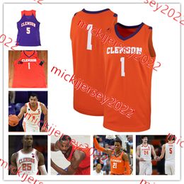 Dillon Hunter PJ Hall Clemson Basketball Jersey 10 Ben Middlebrooks 11 Brevin Galloway Clemson Tigers Jerseys Custom Stitched Mens Youth