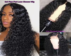 Dilys Human Hair Deep Wave Wigs Lace Sluiting Pruiken Braziliaanse Remy Human Hair Natural Color1026 Inch2115258