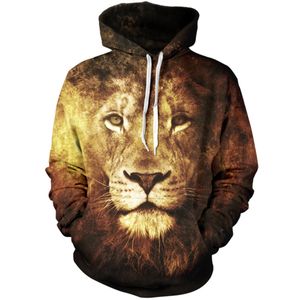 Heren Hoodies Sweatshirts Dimensionaal Design Lion Hoodie Animal Prints 3D Hoodie Boys and Girls Fashion Casual Pullover geef geschenken