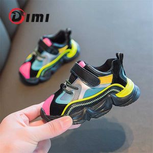 Dimi otoño zapatos de bebé niño niña cuero suave niño niño primer paseo moda impermeable antideslizante niños zapatilla de deporte T2106 211022