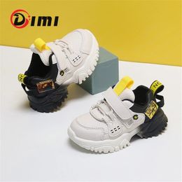 Dimi nieuwe herfst baby sneaker zacht lederen ademende baby peuter licht antislip 0-3 jaar jongen meisje wandelaars schoenen 210315