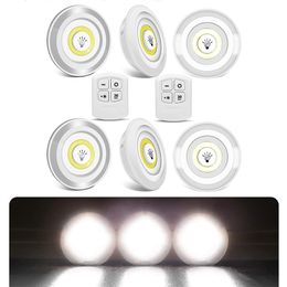 Dimable 3W COB LAMP LED NACHT LICHT Licht Remote Regeling Garderobe Lichtschakelaar Drukknop voor Trappen Keuken Badkamer