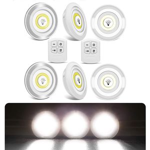 Lampe LED COB à intensité variable 3W, veilleuse avec télécommande, interrupteur de lumière pour garde-robe, bouton poussoir pour escaliers, cuisine, salle de bains