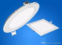 Dimmable 6w/9W/12W/15W/18W/21W panneau lumineux LED lampe encastrée ronde/carrée LED downlights pour plafonniers intérieurs 85-265V + pilote LED2988054