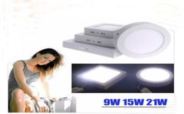 Dimmable 9W 15W 21W LEAP DE PANEL LED LUCHES DE DISPLACIÓN DEL TECHO DEL TECHO Instalación de superficie cuadrada No es necesario cortar el agujero AC 85265VL8220284