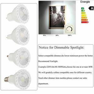 Dimable Gu5.3 LED Spotlights COB BULB AC 110V 220V Gloeiende Cool Wit Round Home Light