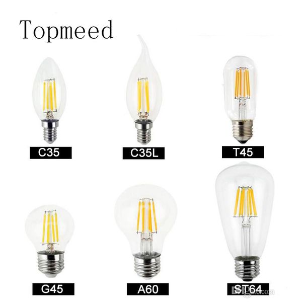 Ampoule led à Filament à intensité variable, 4w 8w 12w 16w, globe en verre haute puissance, 110V 220V 240V, lampe rétro Edison, bougies