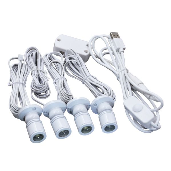 Luces LED regulables para armario, luz descendente USB de 5V para mostrador de exhibición de modelos, Kit de modelismo para vino, estante de exposición, minifoco