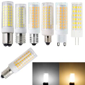 Dimable LED -gloeilampen Mini G4 G9 BA15D E11 E12 E14 E17 9W 102 LEDS Corn Bollen vervangen 80W Halogeenlampen 220V 110V voor thuis